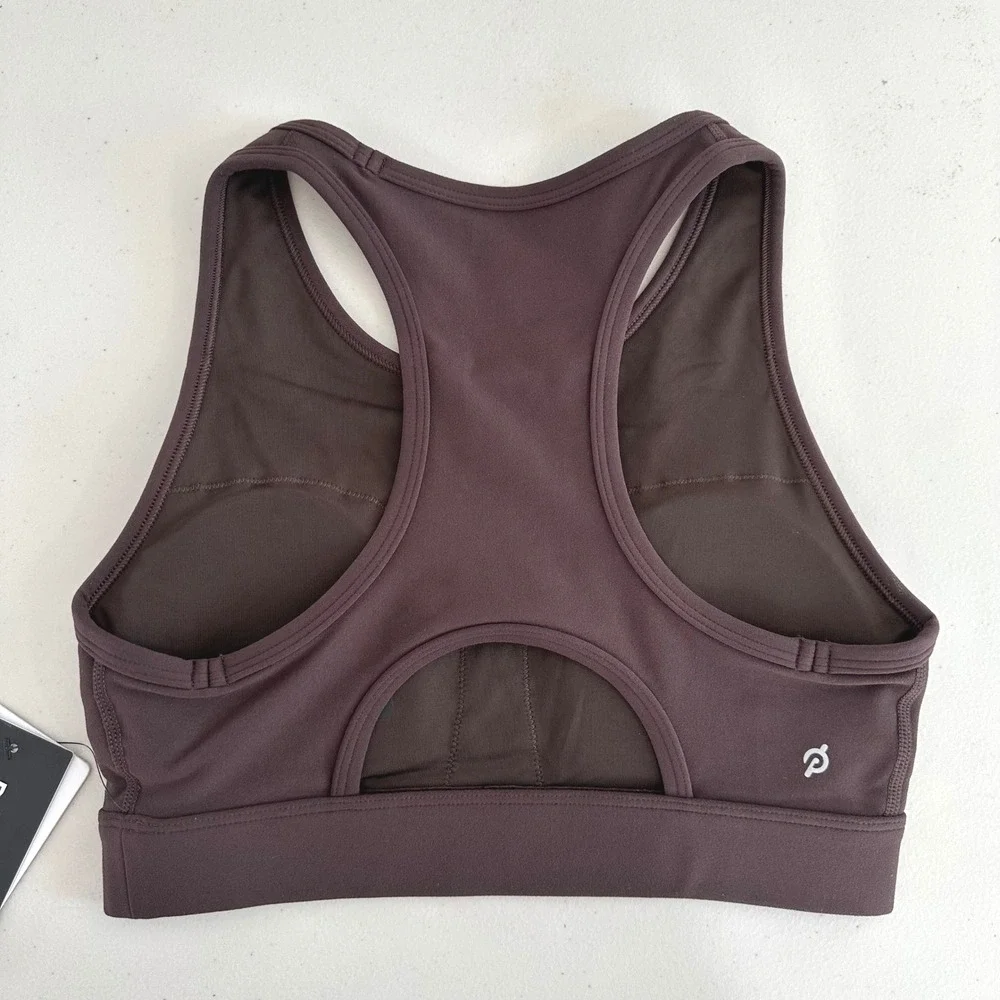 Peloton Cadent High Neck Bra Womens Small Chocolate Brown Racerback Athleisure